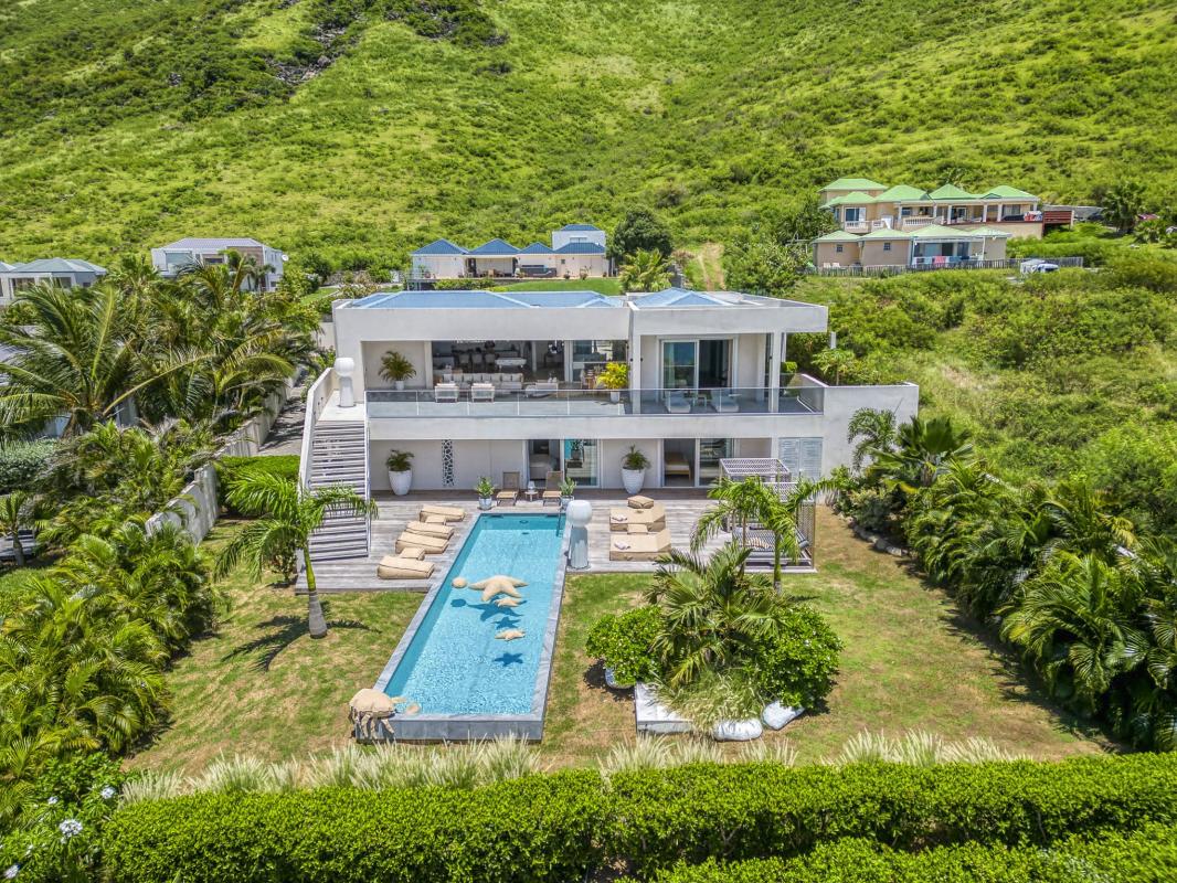 7 Villa à louer piscine vue mer Cul de Sac Saint Martin_vue d'ensemble